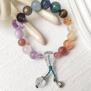🌈 Artisan Original Design Luxe Rainbow Multi-Gemstone Healing Bracelet